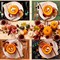 4Pcs Halloween Placemats Pumpkin Bat Black Cat Skeleton Table Mat(Colorful)